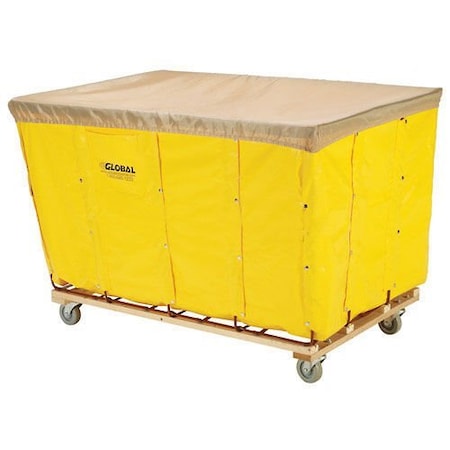 Global Industrial Vinyl Basket Bulk Truck, 12 Bushel, Yellow 241983YL